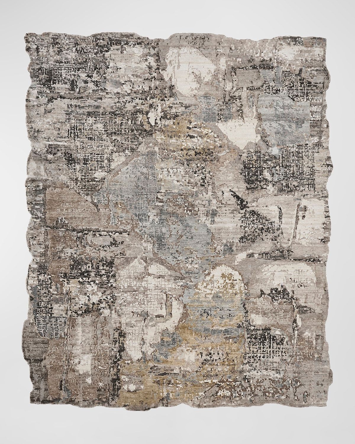 Abstract Hand-Knotted Rug, 10 & apos; x 14 & apos;