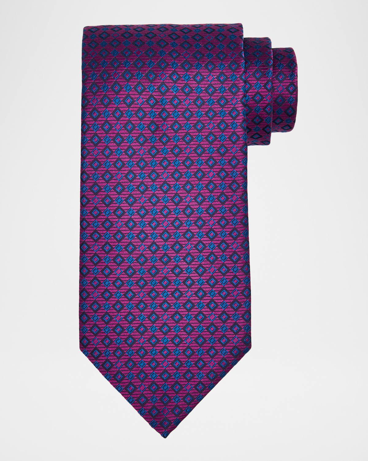 Men & apos;s Woven Squares Silk Tie