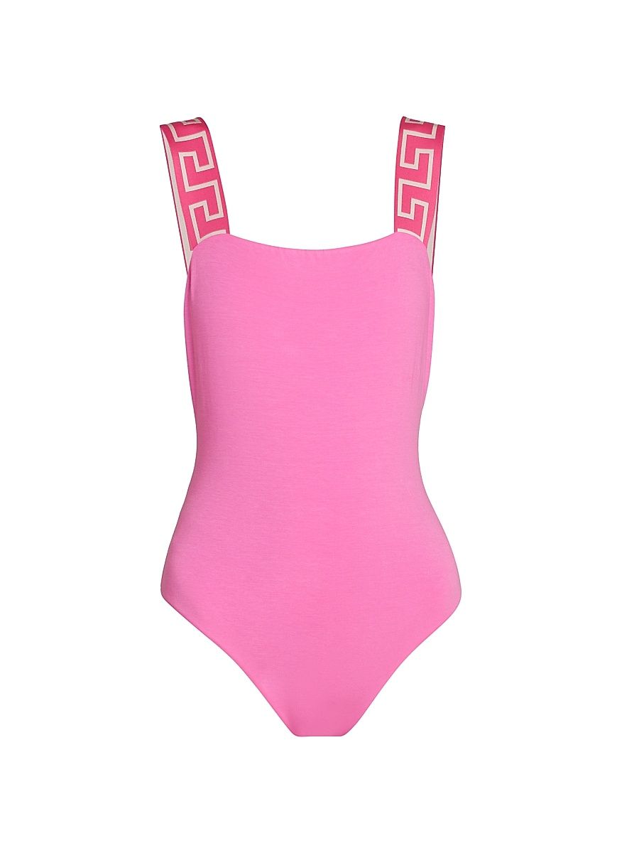 Women's Greek Key Strap Bodysuit - Dragon Fruit - Size Small