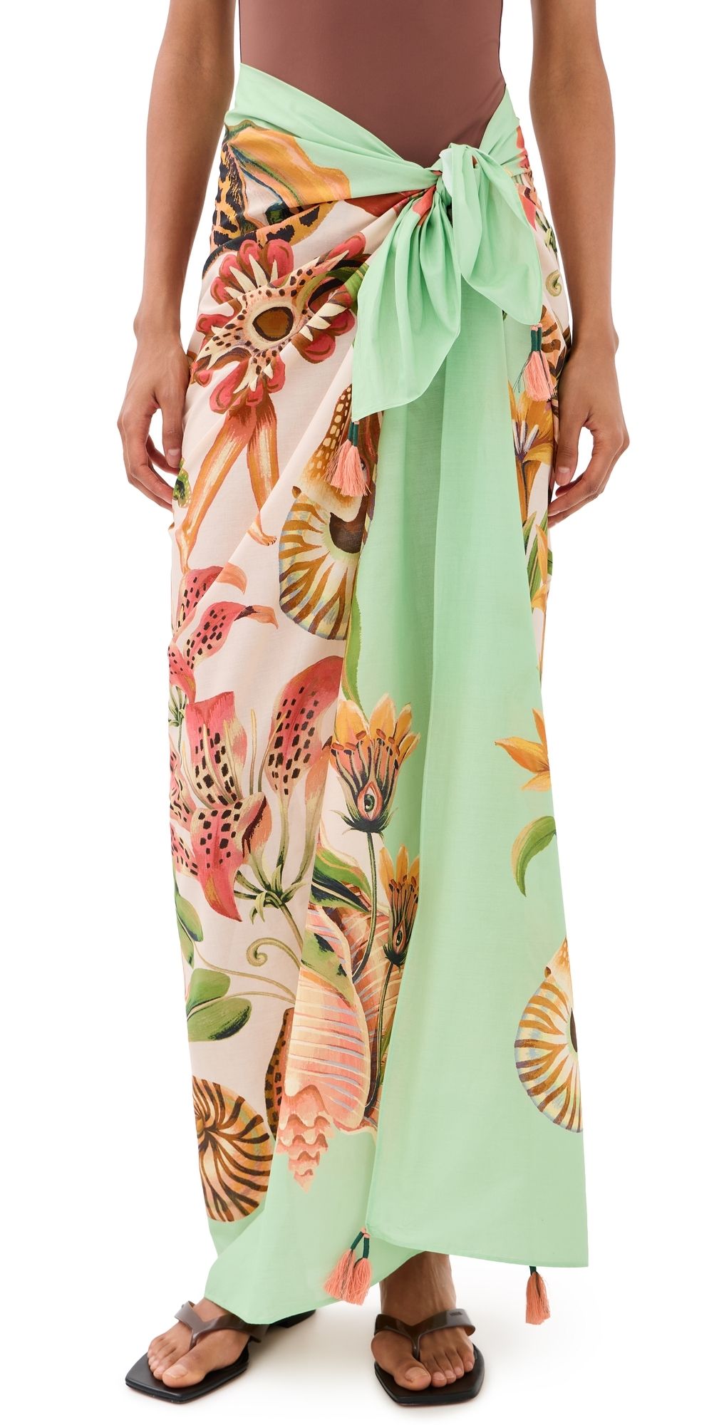 FARM Rio Sarong with Trims Shell Scarf One Size