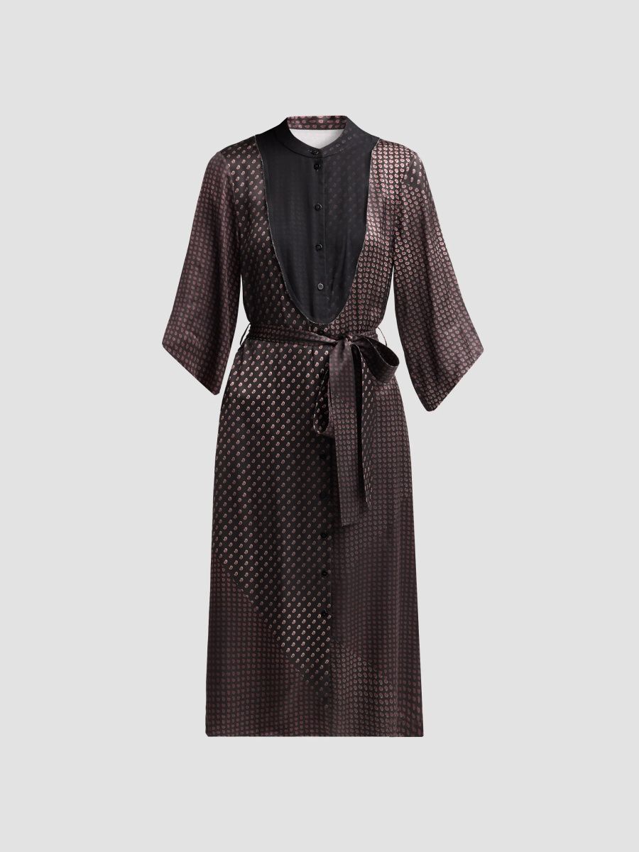 Maison Margiela Women's Belted Day Midi Dress - Black - Size 8