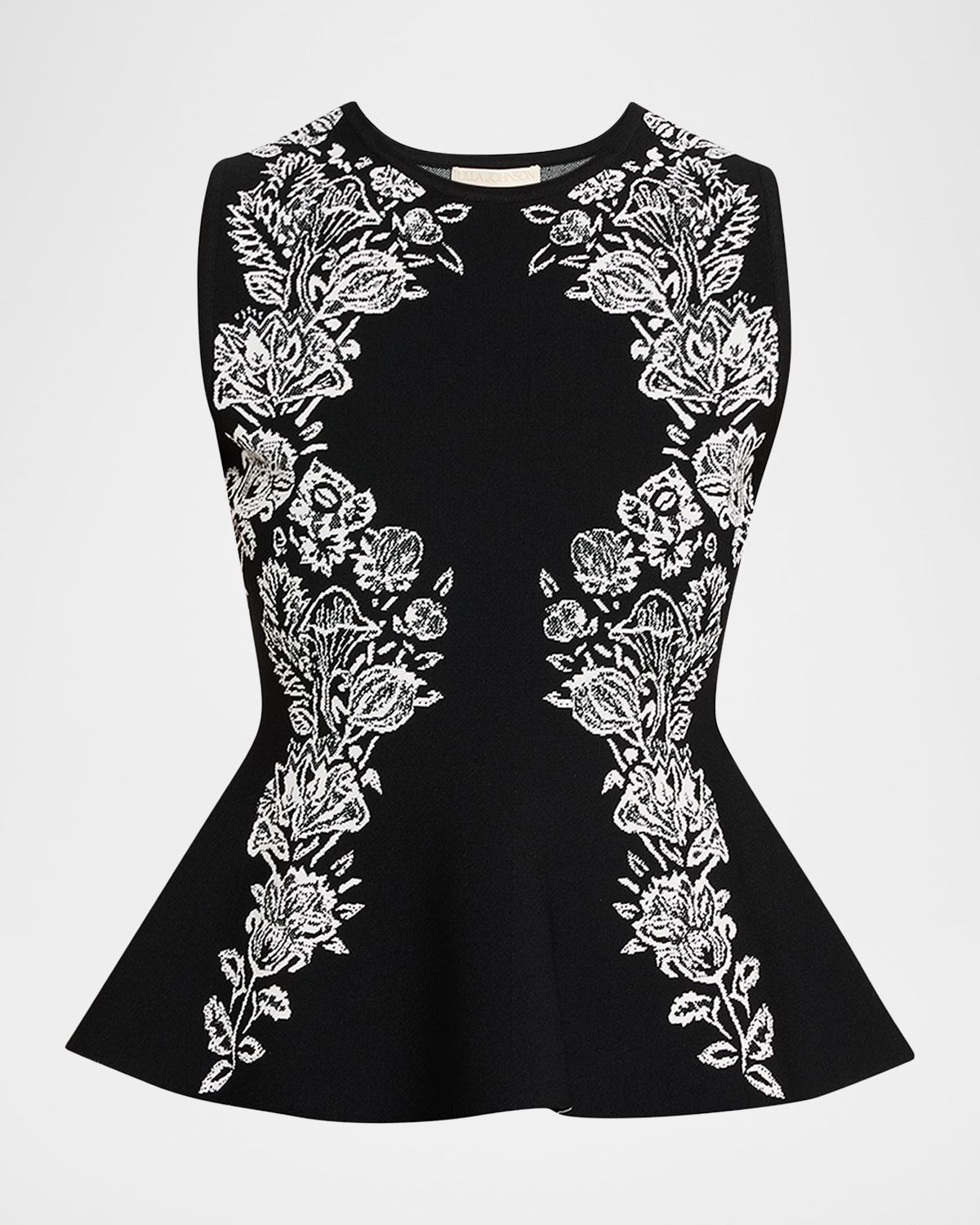 Vanna Jacquard Peplum Tank Top