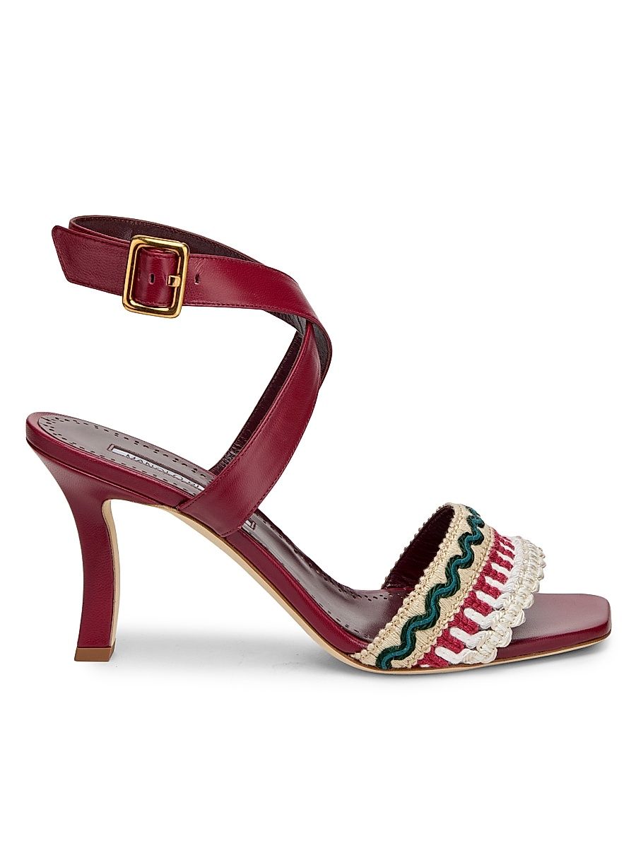 Women's Mabeco Leather Sandals - Dark Red - Size 11