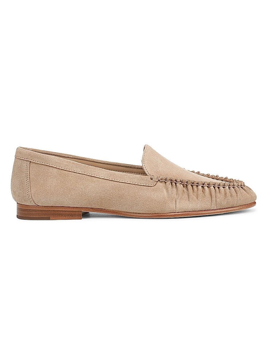 Women's Prilla 25MM Moc-Toe Suede Loafers - Sand - Size 12