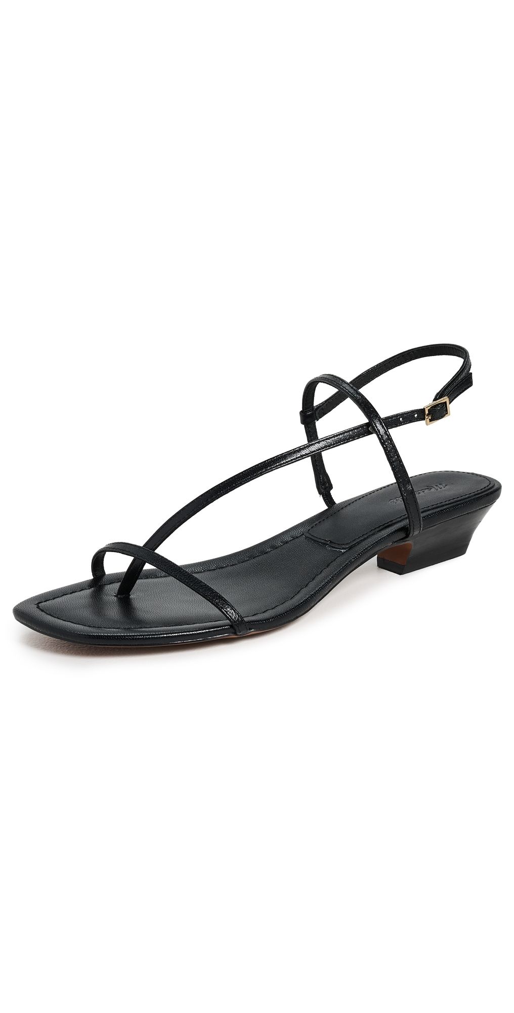Madewell The Maycie Asymmetric T-Strap Sandal True Black 5.5