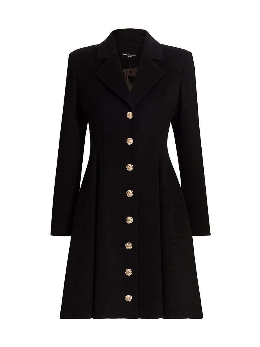 Women's Judy Wool Coat - Black - Size Large