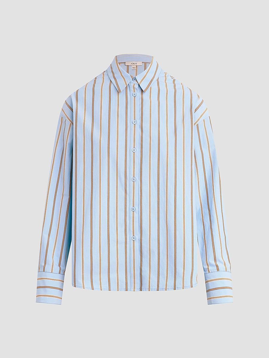 Women's The Cinched Waist Shirt - Sky Stripe - Size XS