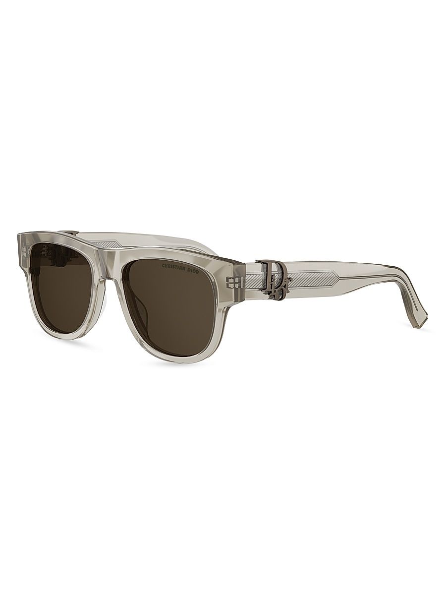 Men's Dior Oblique 53MM Geometric Sunglasses - Beige Brown