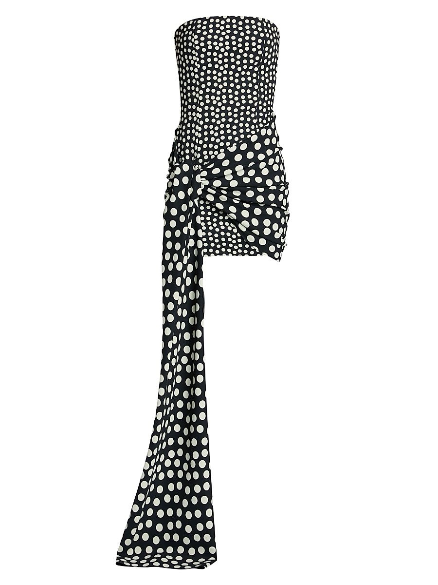 Women's Gaja Polka Dot Tie-Waist Jersey Minidress - Bette Black - Size 8