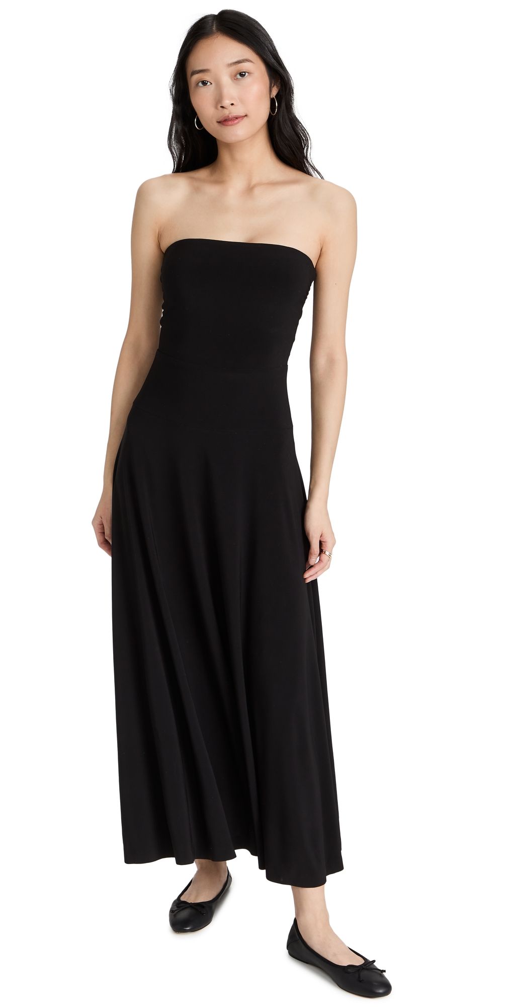 Norma Kamali Strapless Flared Dress To Midcalf Black XL