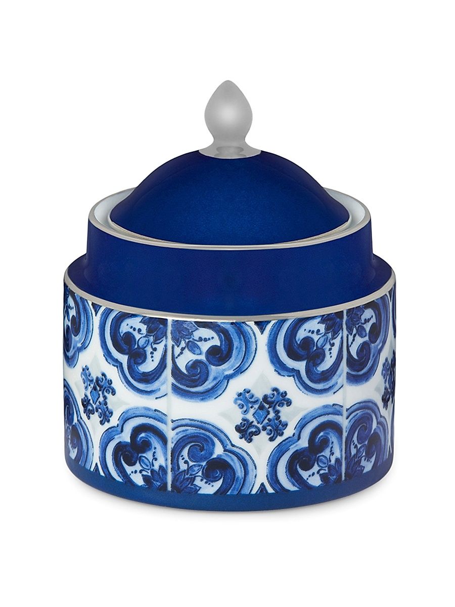 Blue Mediterraneo Sugar Bowl & Lid - Blue