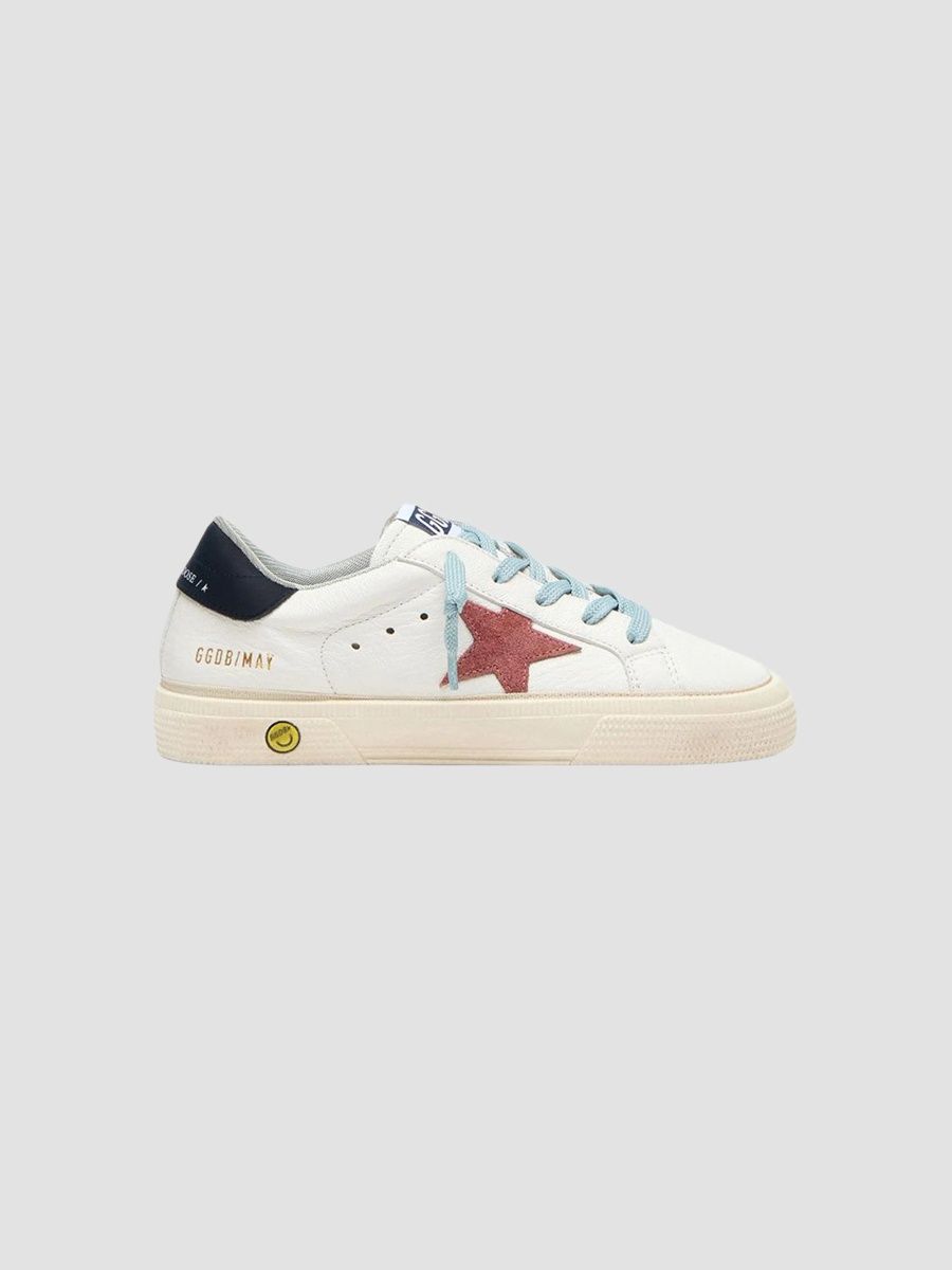 Golden Goose Boy's Baby Boy's & Little Boy's May Nappa Leather Low-Top Sneakers - White Red - Size 8 (Toddler)