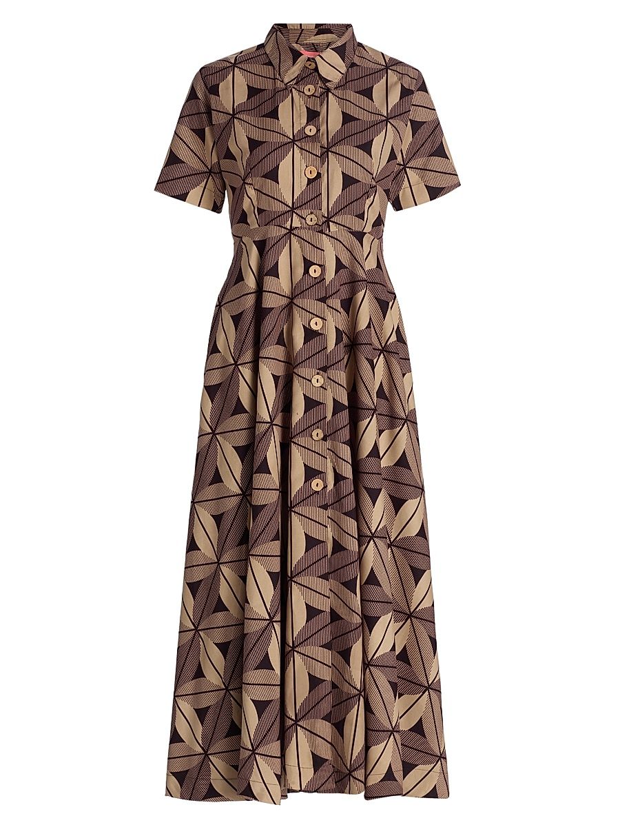Women's Feyi Cotton Midi-Dress - Brown - Size XL