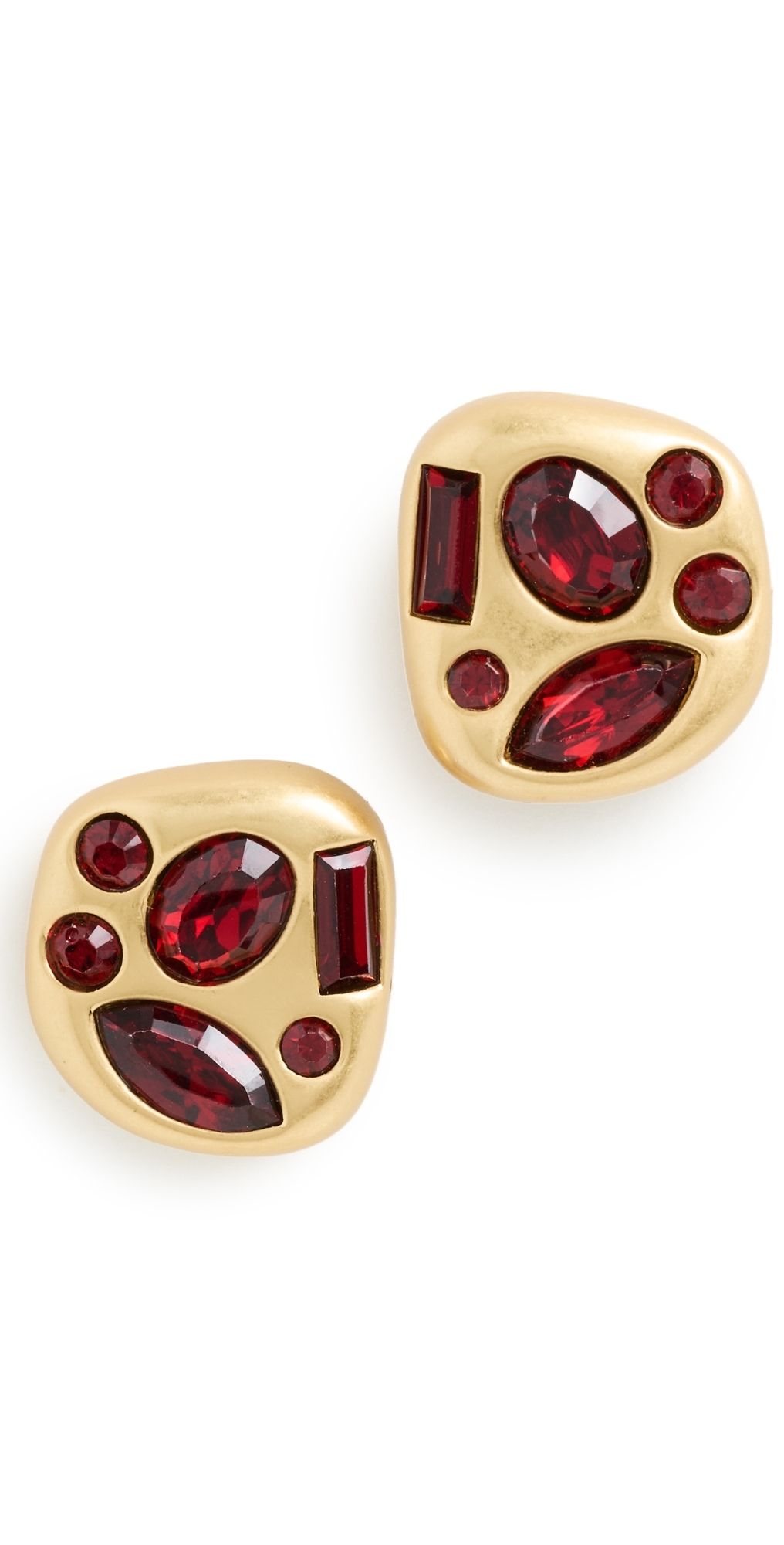 Lele Sadoughi Molten Button Earrings Garnet One Size