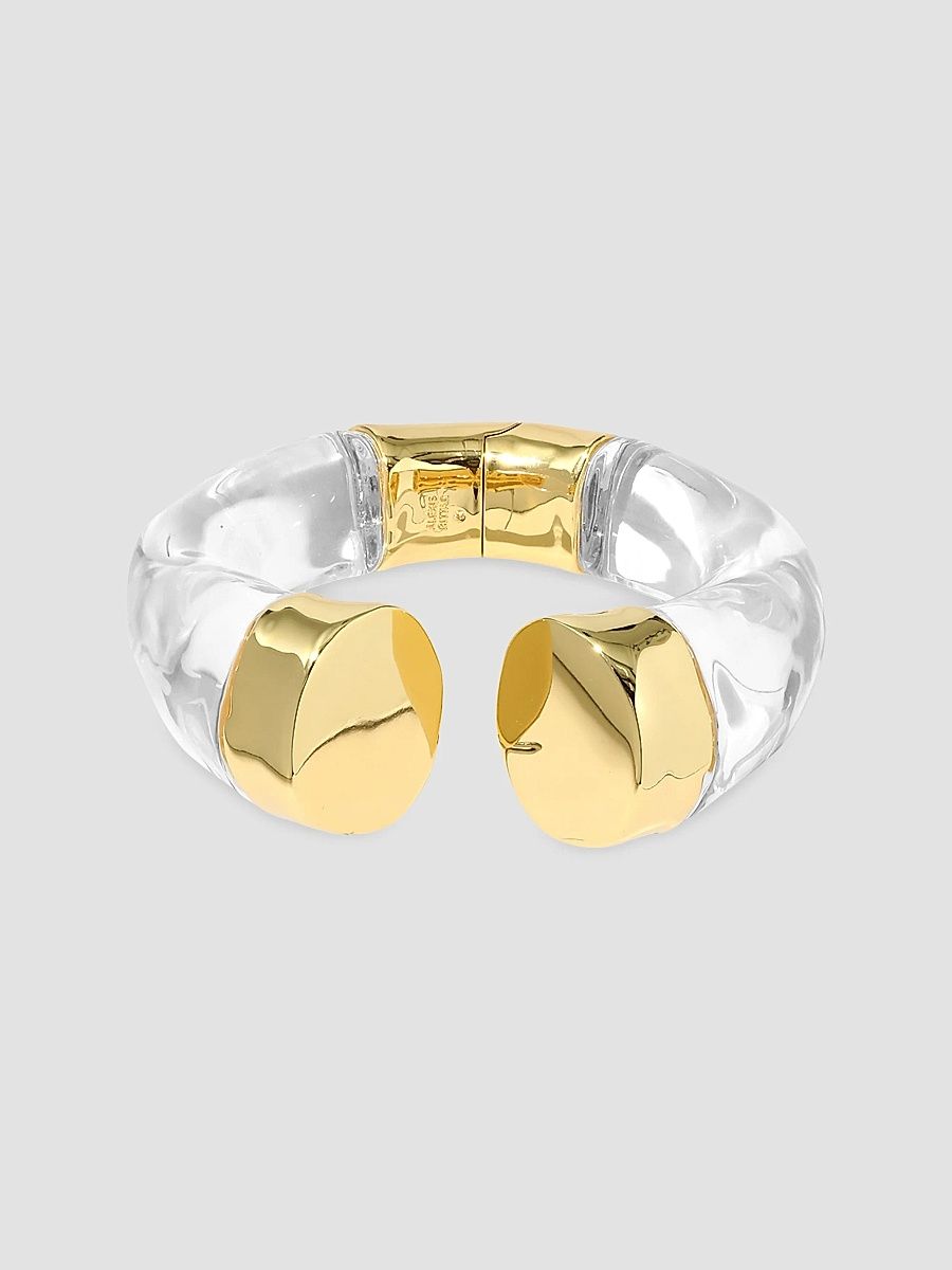 Women's Liquid Lucite 14K-Gold-Plated Hinged Cuff - Gold