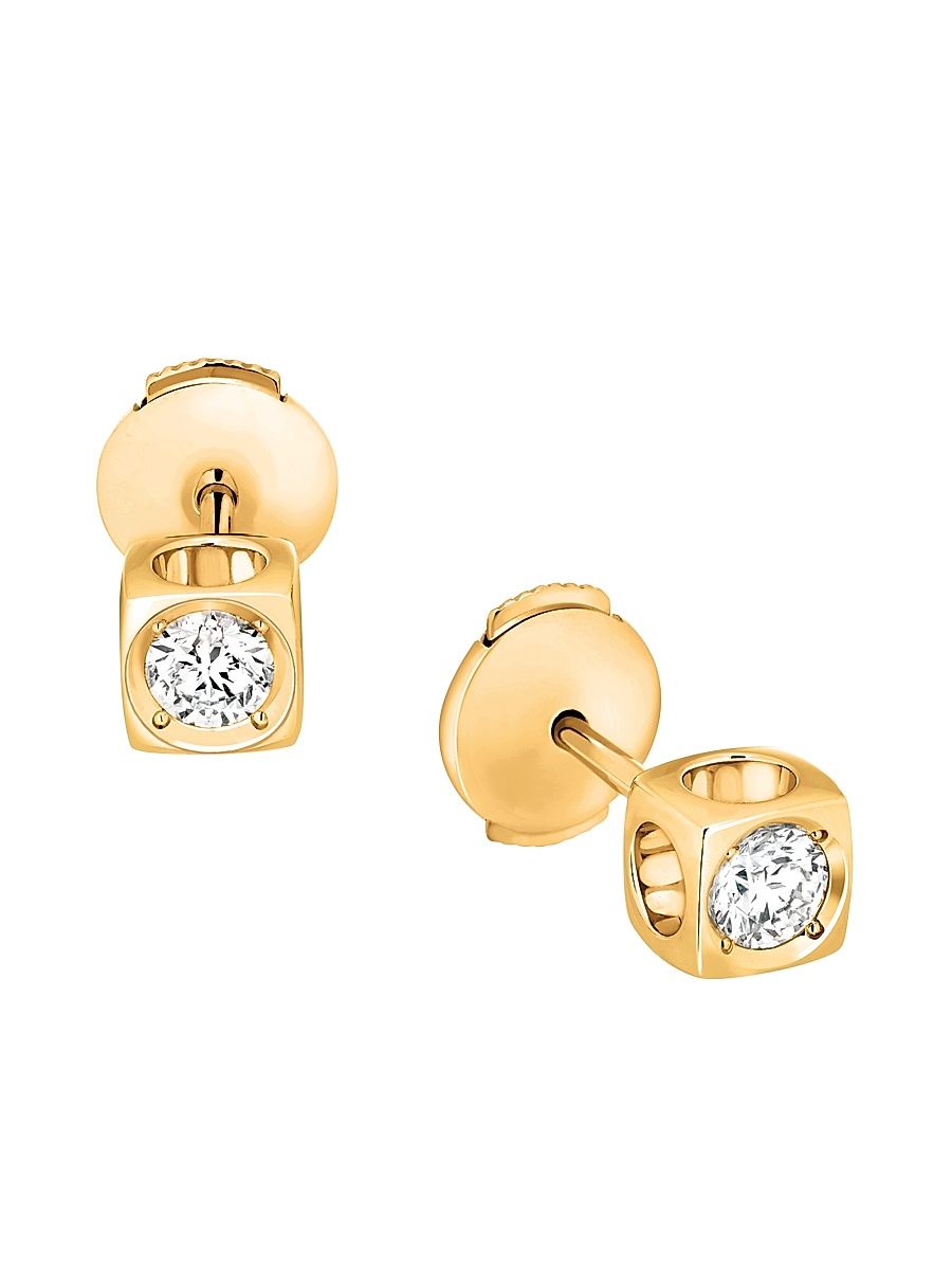 Women's Le Cube Diamant 18K Yellow Gold & 0.4 TCW Diamond Large Stud Earrings - Yellow Gold