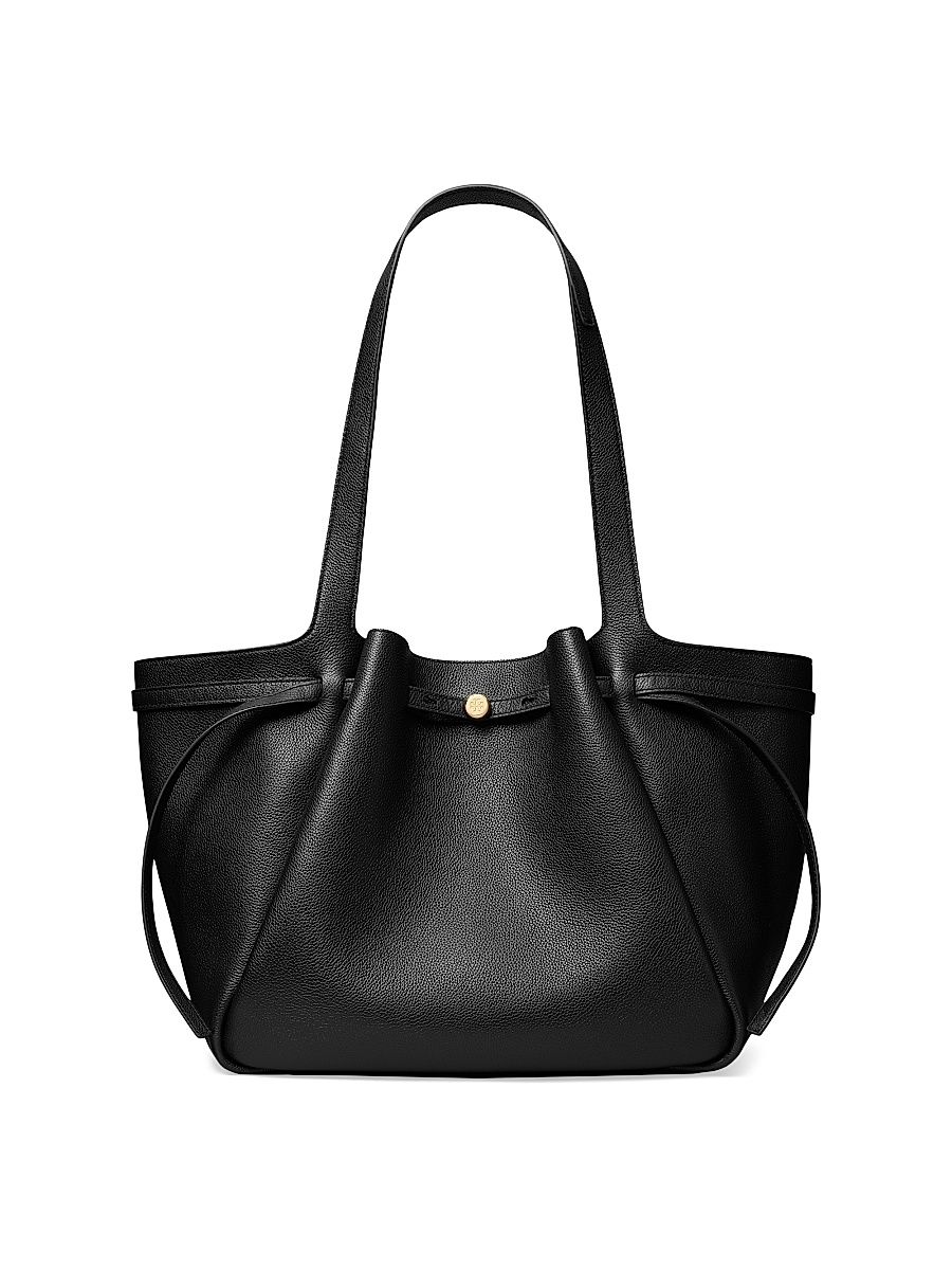Women's Romy Pebbled Leather Tote Bag - Black