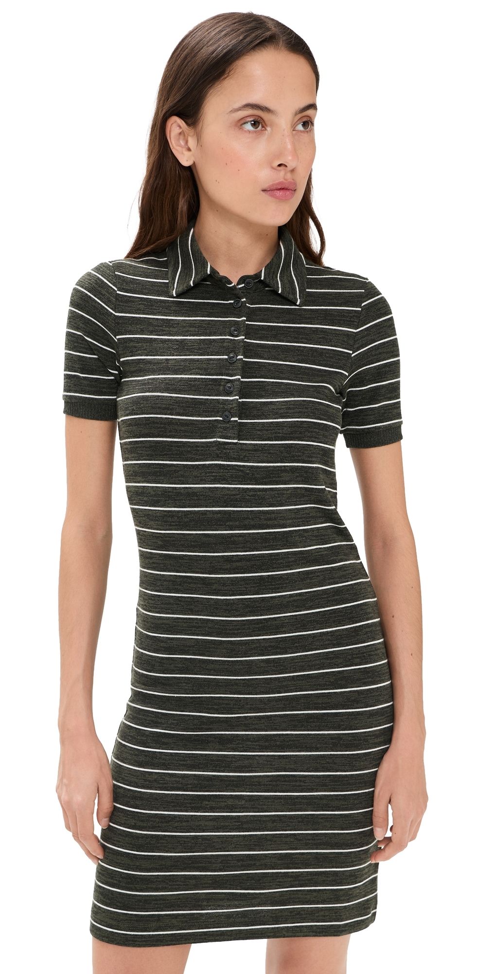 rag & bone The Knit Stripe Polo Mini Dress armmt M