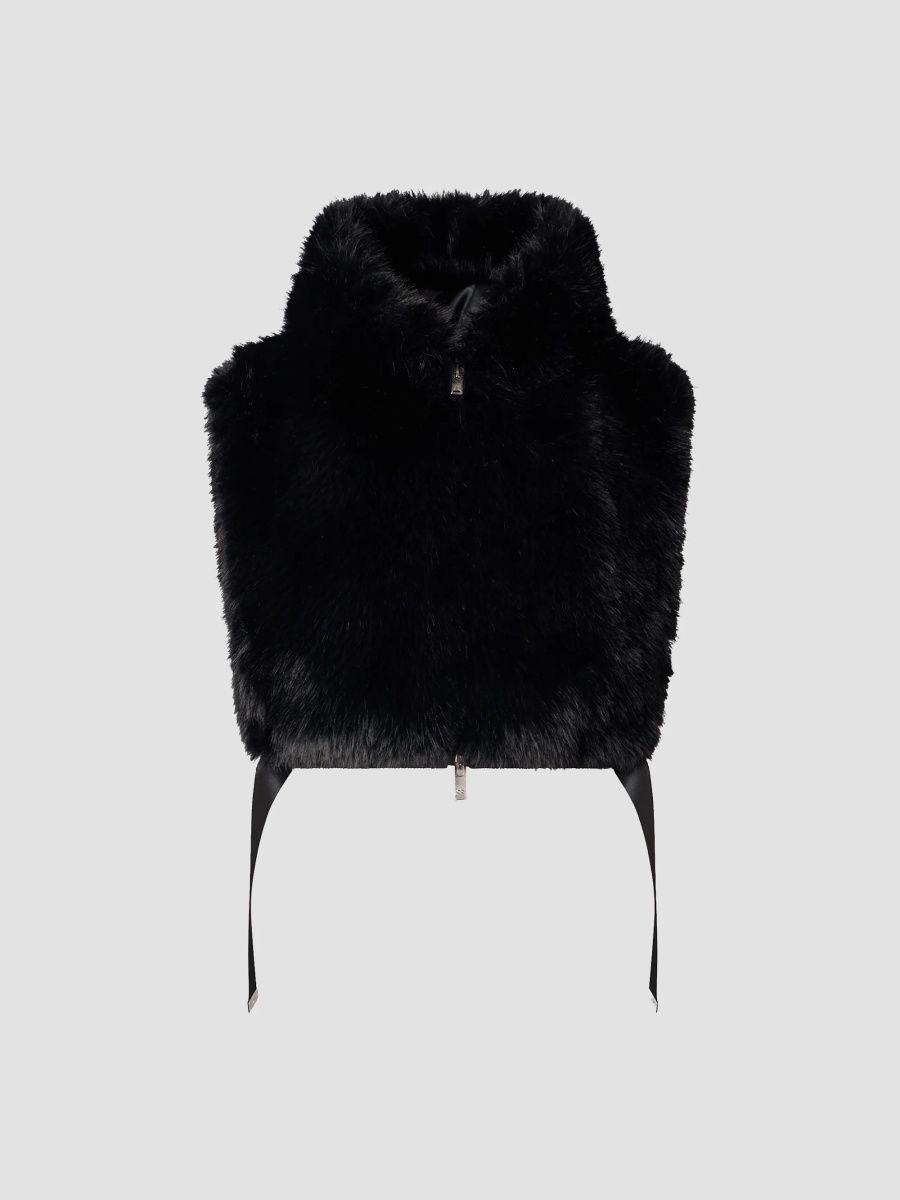 Moose Knuckles Women's Cosmo Faux Fur Vest - Black