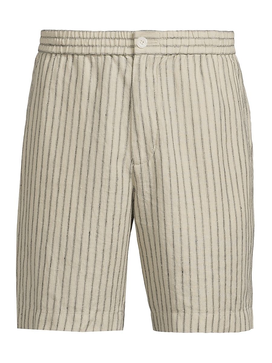 Men's Ballstone Striped Hemp Shorts - Parchment - Size XXL