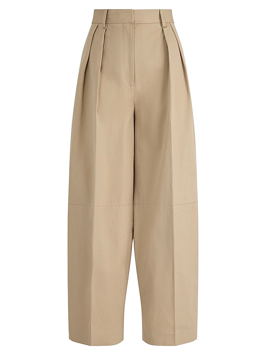 Women's Dash Wool Pleated Pants - Sepia - Size 12