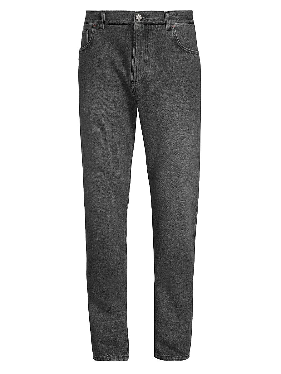 Men's Slim-Fit Straight-Leg Jeans - Dark Grey - Size 32