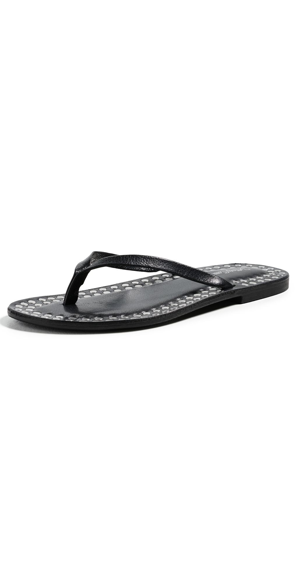 Jeffrey Campbell Katrina ST Flip Flops Black Silver 10