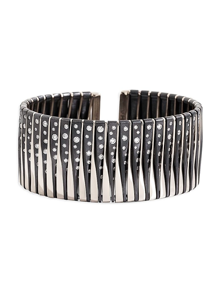 Women's Coucher Du Soliel 18K Yellow Gold, Bronze & 3.67 TCW Diamond Cuff - Gold