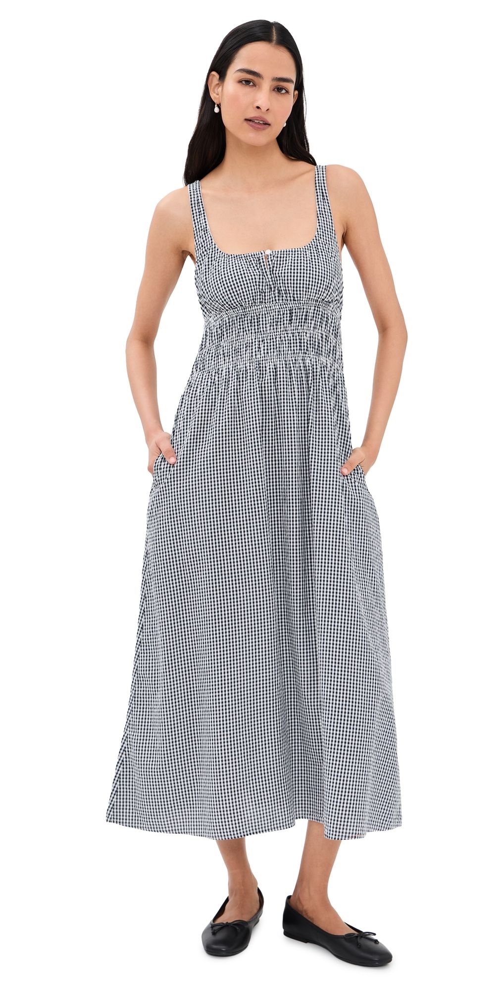 Favorite Daughter The Sleeveless Swoon Dress Navy/White XS