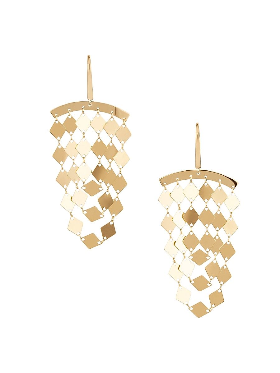 Women's Laser Kite 14K Yellow Gold Cascading Drop Earrings - Yellow Gold