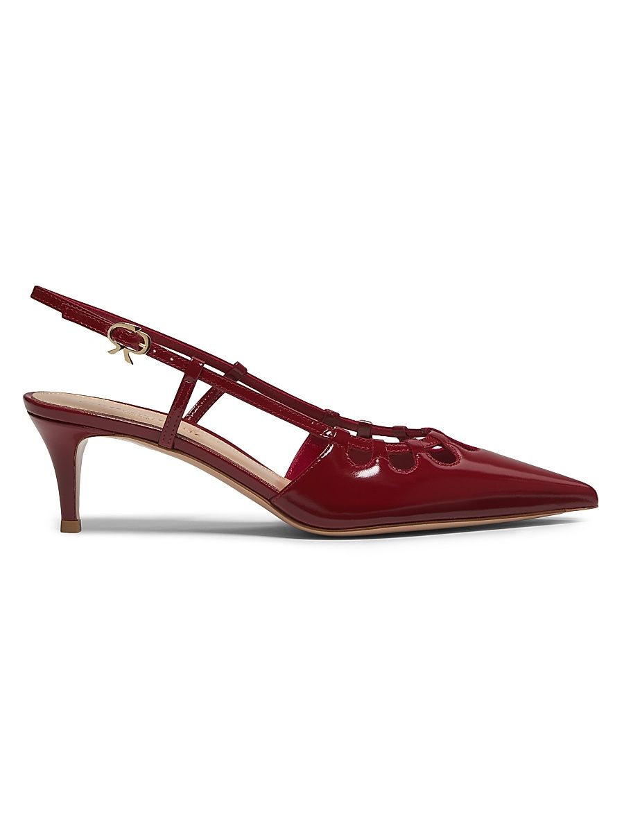 Women's Nuit 55MM Leather Slingback Pumps - Rouge - Size 10