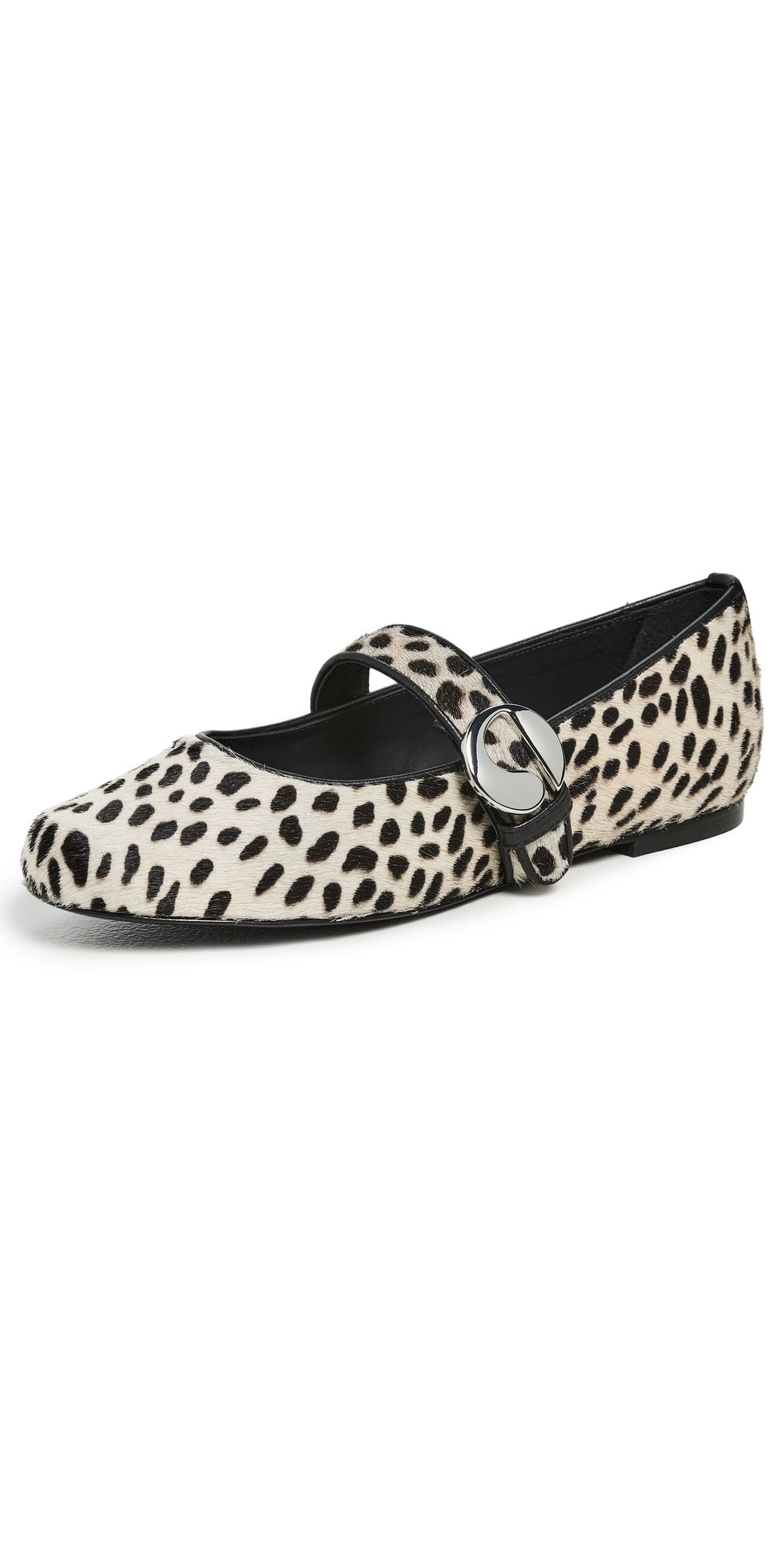 Coperni Belt Ballerina Flats White-Black Print 38
