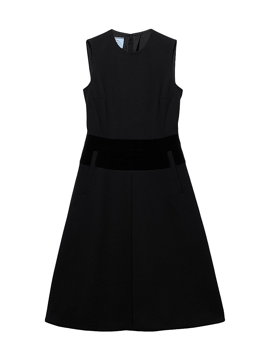 Women's Natté Fabric Dress - Black - Size 6