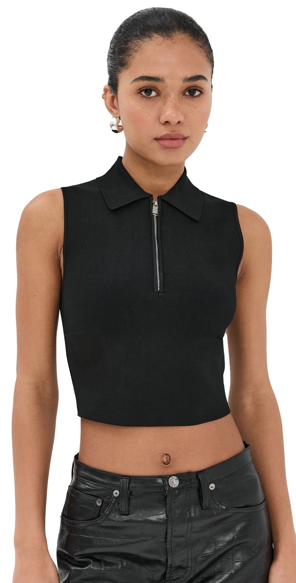 SIMKHAI Tatum Sleeveless Top Black XS