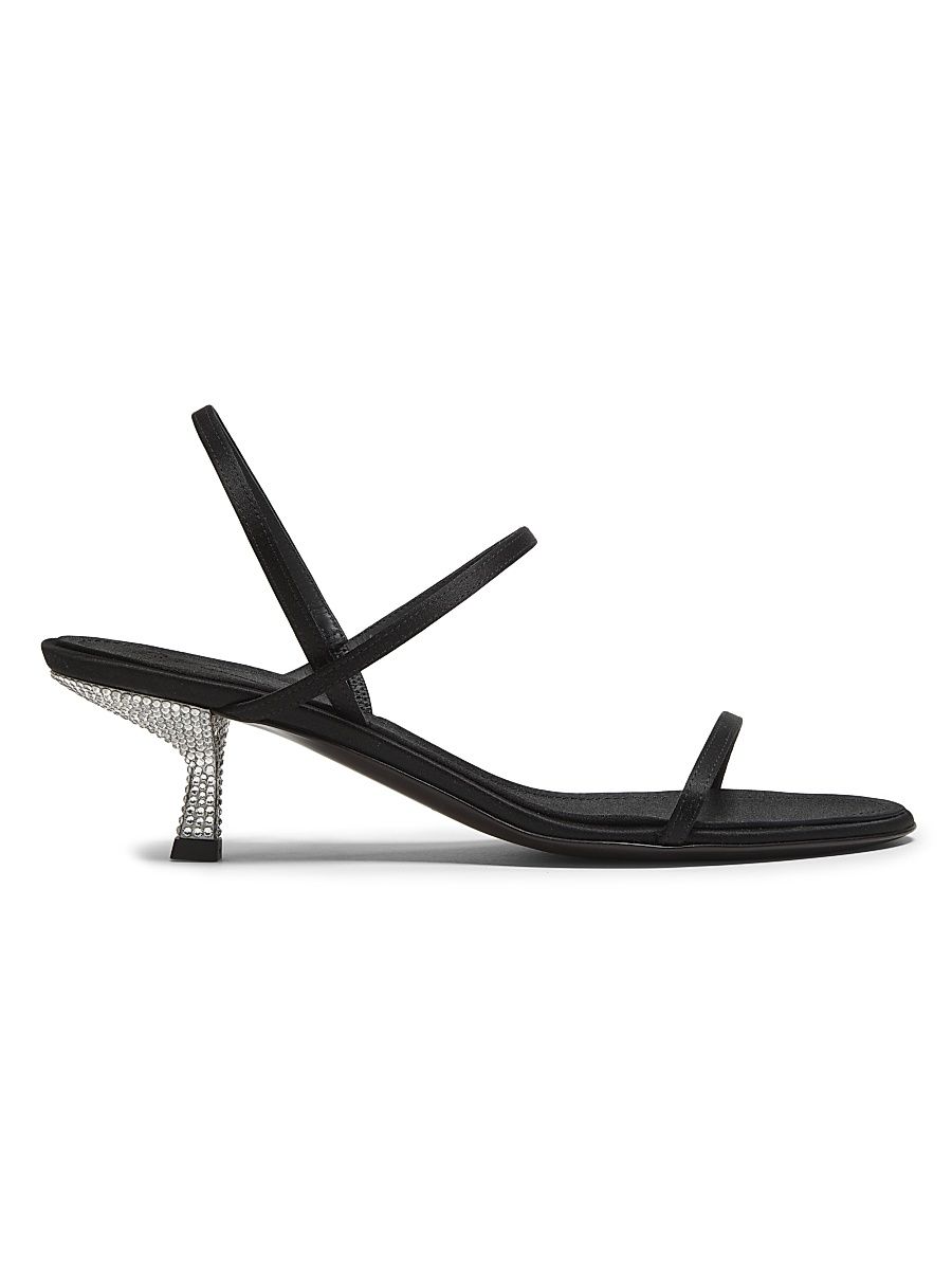 Women's Raso Nero 50MM Silk Sandals - Black - Size 12