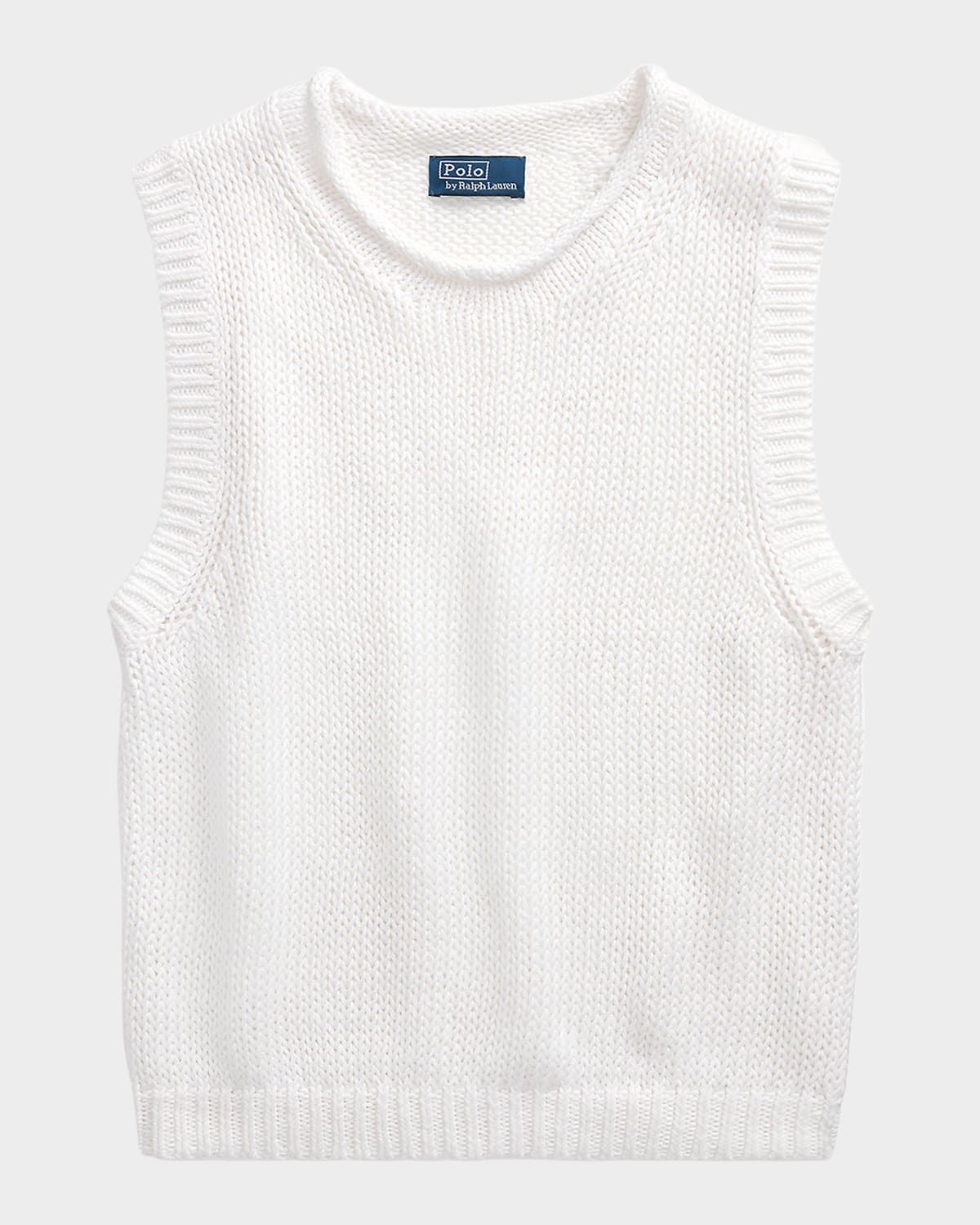 Linen-Cotton Sleeveless Sweater Tank