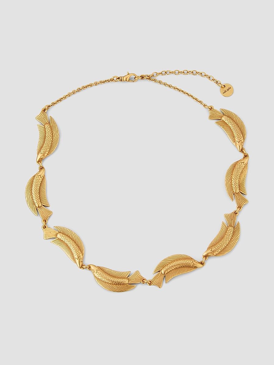 Women's Neemo Goldtone Fish Necklace - Antique Brass