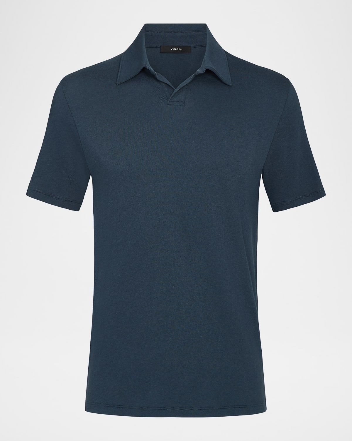 Men & apos;s Cotton Knit Johnny Collar Polo Shirt