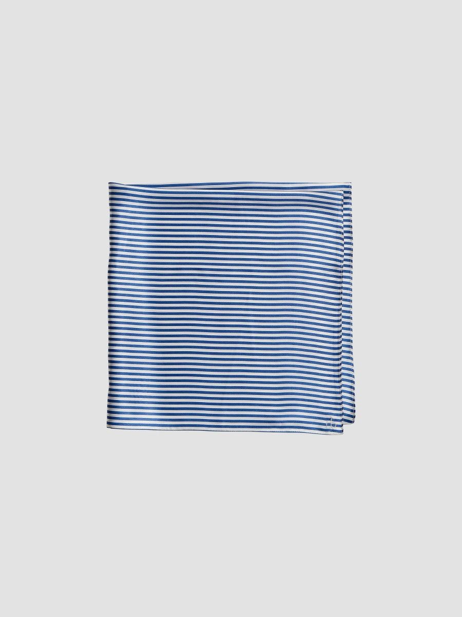 rag & bone Women's Gail Striped Silk Square Scarf - Blue