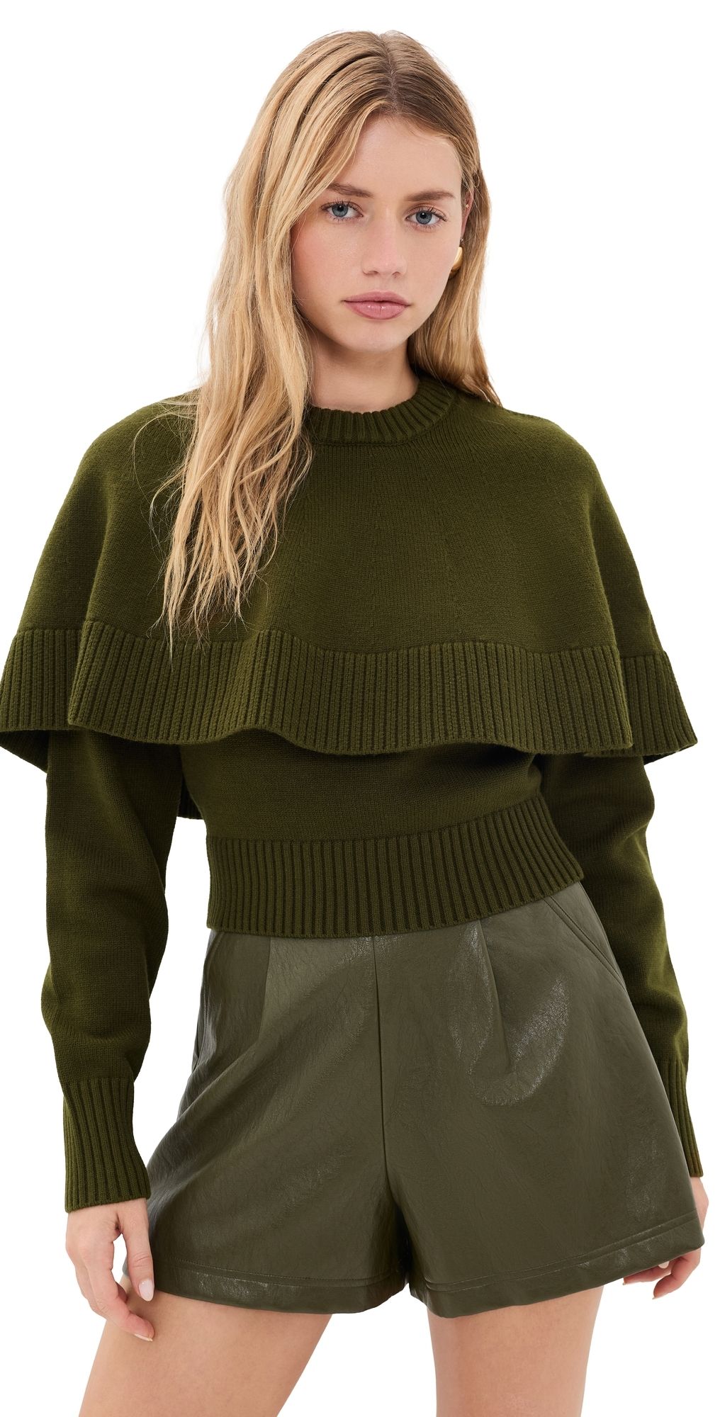 Ronny Kobo Evian Knit Top Olive M