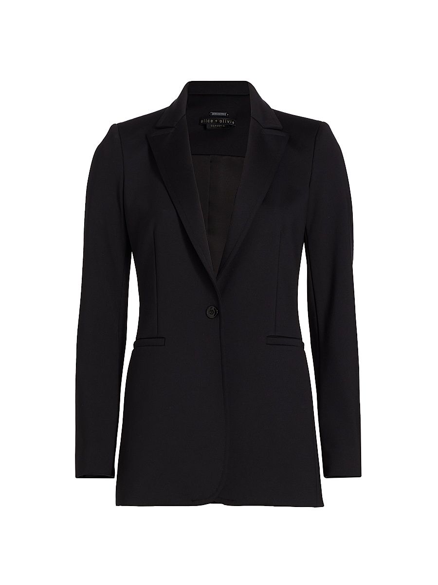 Women's Breann Long Fitted Blazer - Black - Size 12