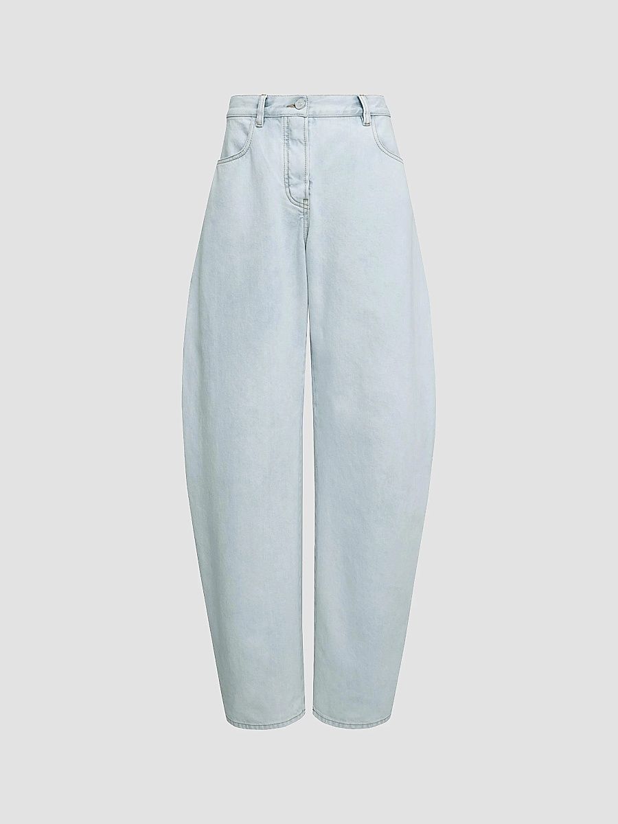 ALAÏA Women's Barrel Low-Rise Jeans - Bleu Givre - Size 12