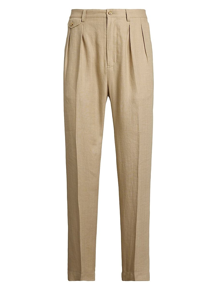Men's Whitman Relaxed Fit Glen Plaid Pants - Natural Herringbone - Size 38