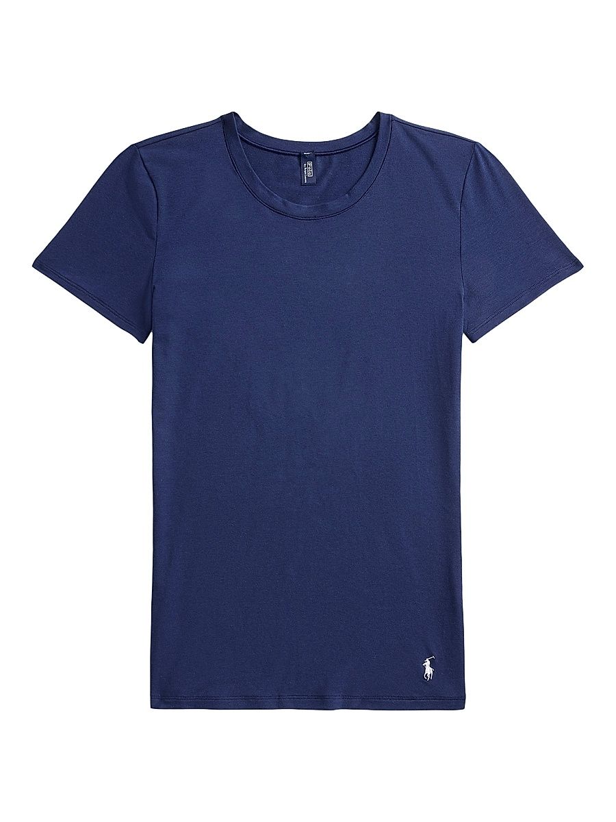 Women's Club Cotton Fitted T-Shirt - Navy - Size Medium