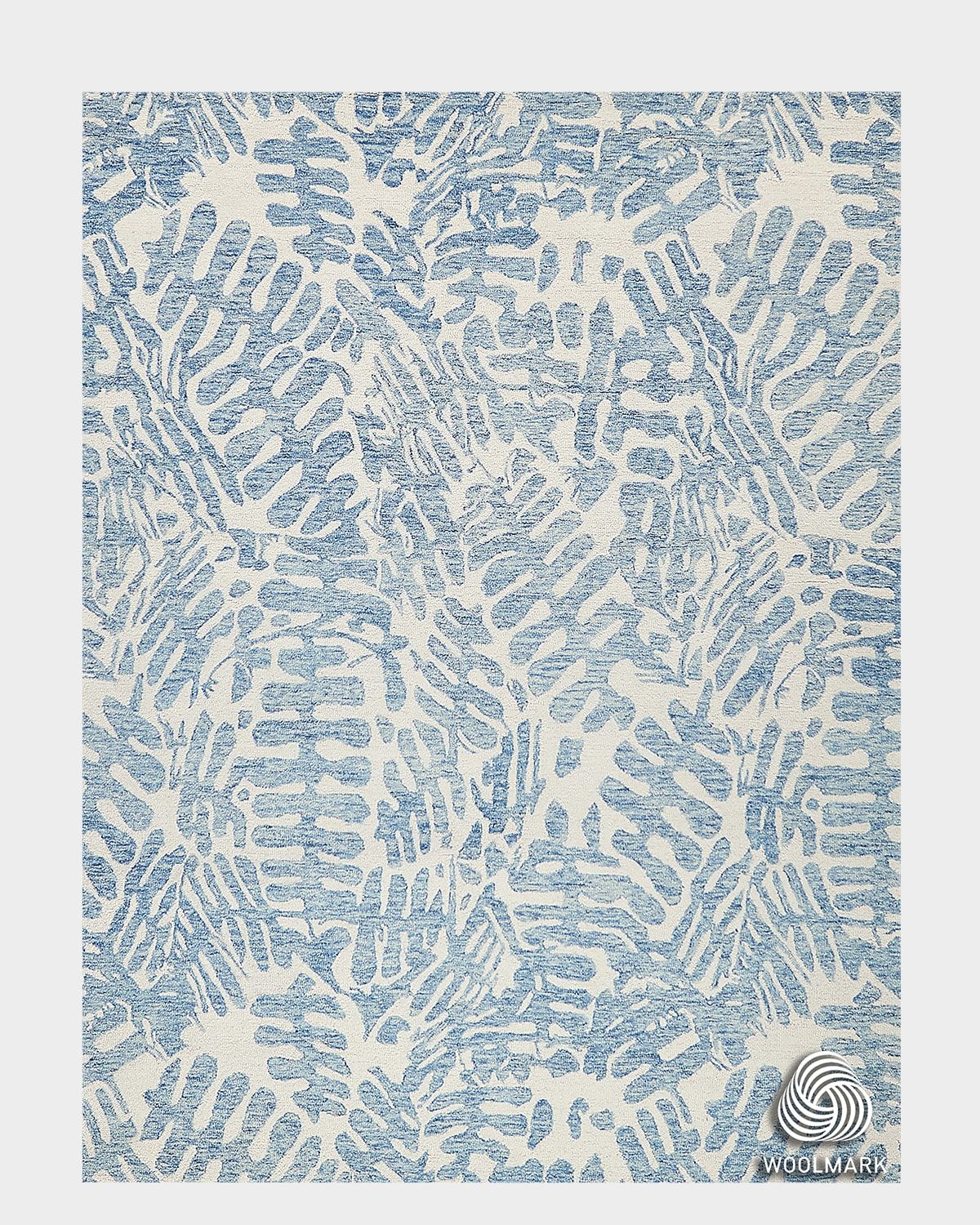 Botanica Light Blue/Ivory New Zealand Wool hand-tufted Area Rug