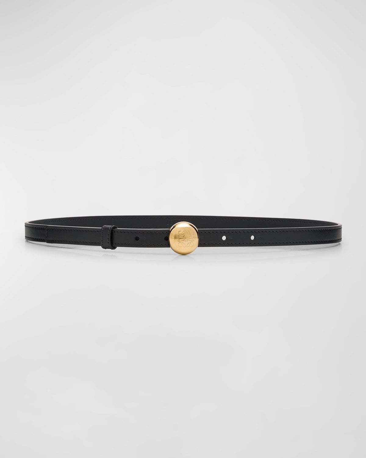 Smooth Leather Skinny Belt
