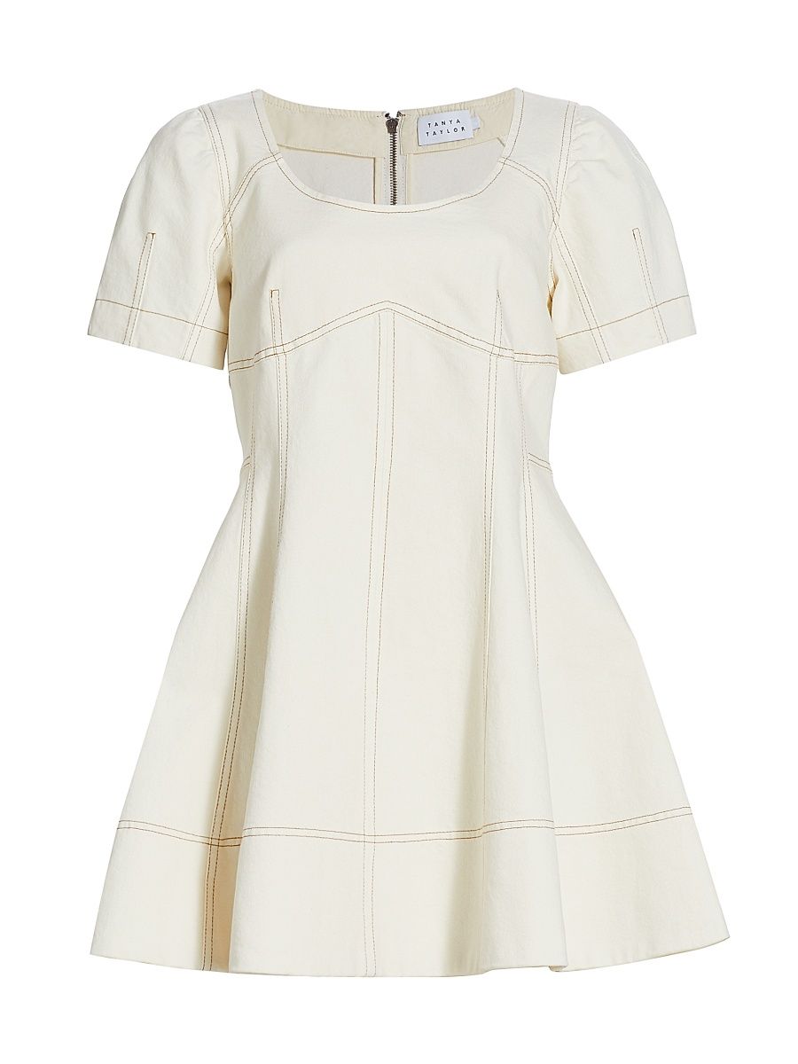 Women's Mia Denim Minidress - Chalk - Size 4