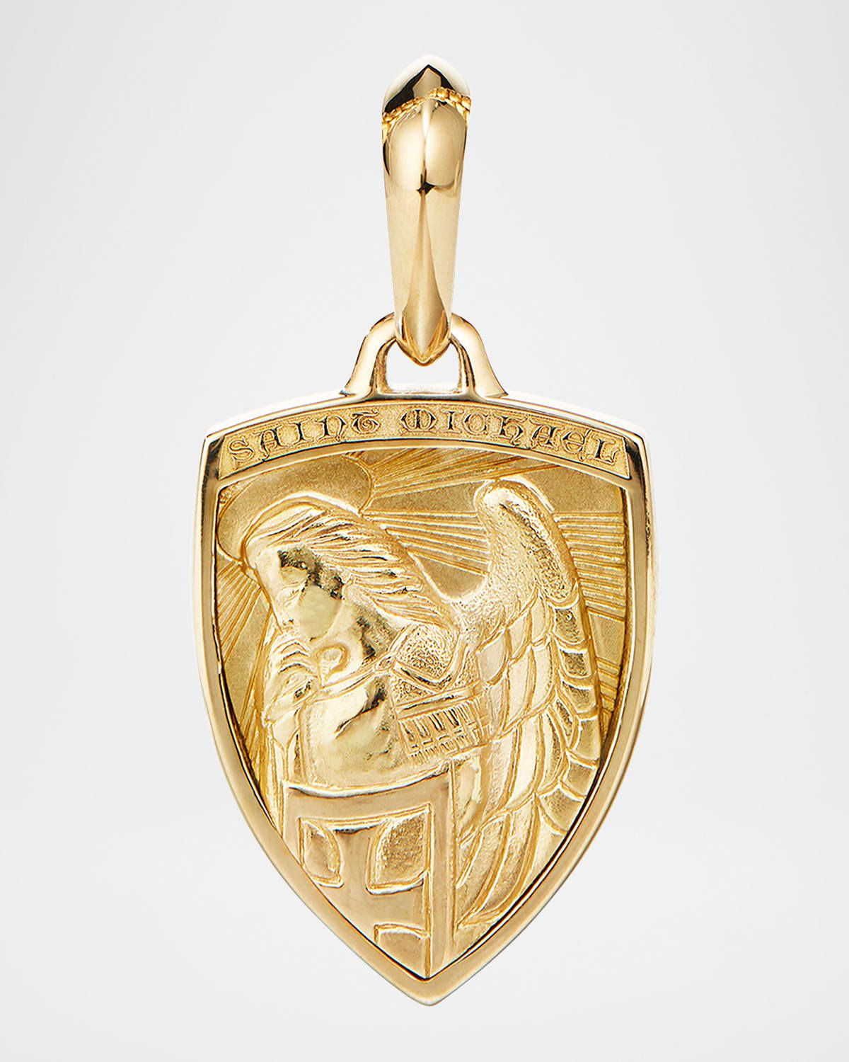 Men & apos;s St. Michael Amulet in 18K Gold, 26mm
