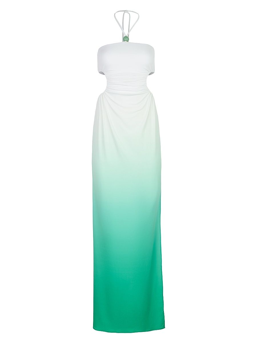 Women's Ombré Halterneck Cut-Out Maxi Dress - Ripe - Size Large