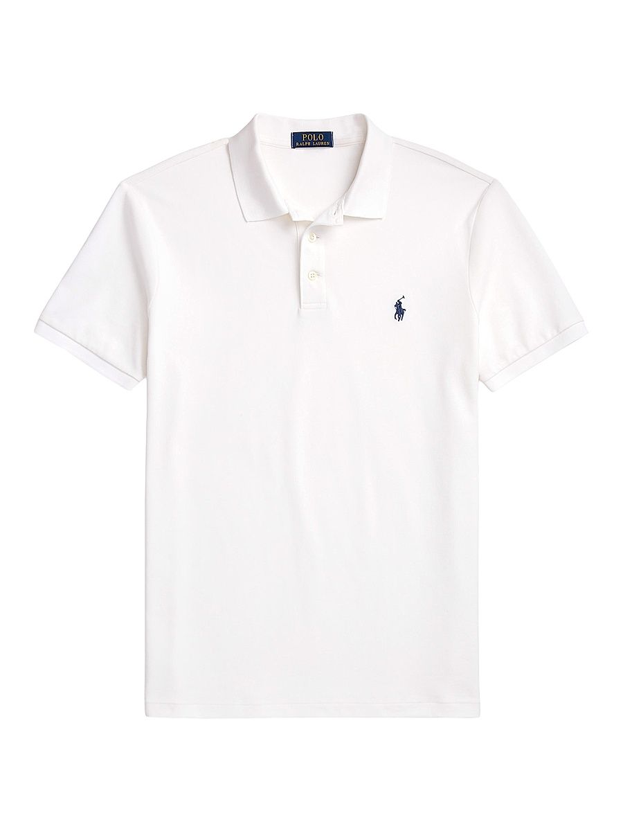 Men's Stretch Mesh Polo Shirt - White - Size XXL